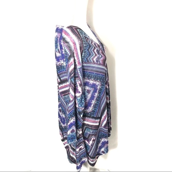 Nally & Millie Geometric Print Tunic Large Purple - Picture 3 of 8